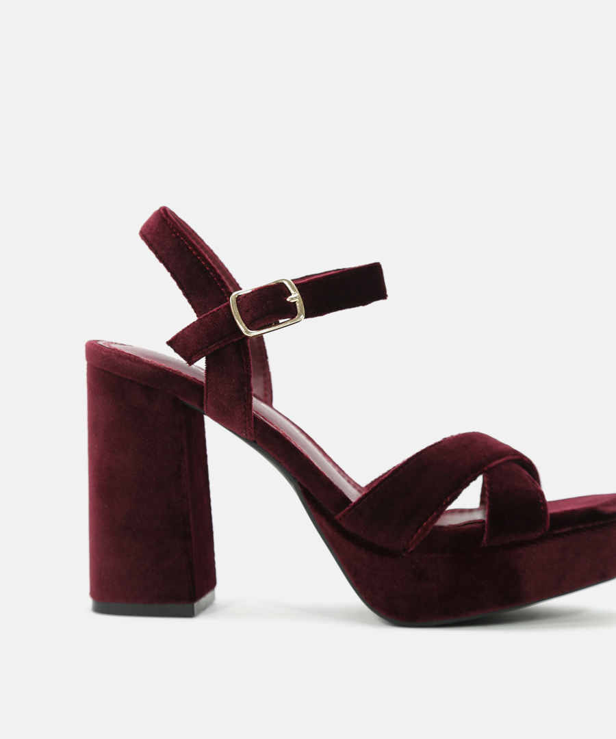 Sandalias plataforma terciopelo image number null